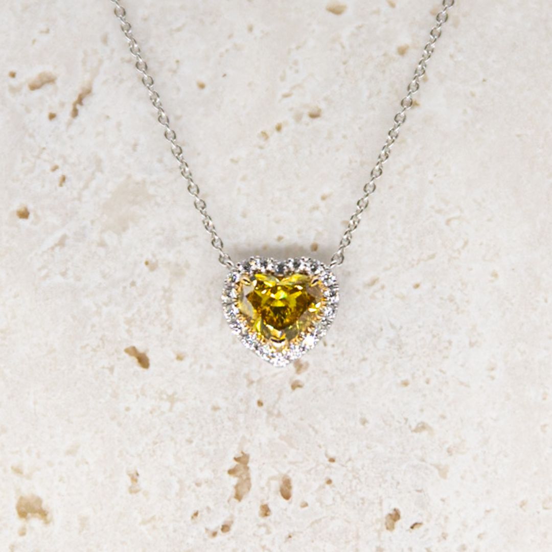 Heart-Cut Yellow Diamond Necklace