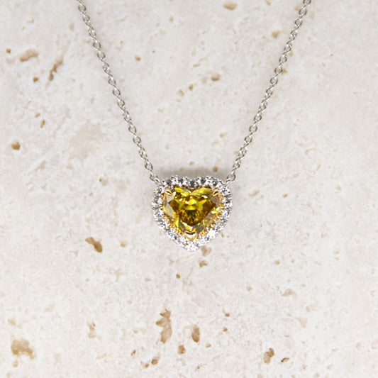 Heart-Cut Yellow Diamond Necklace