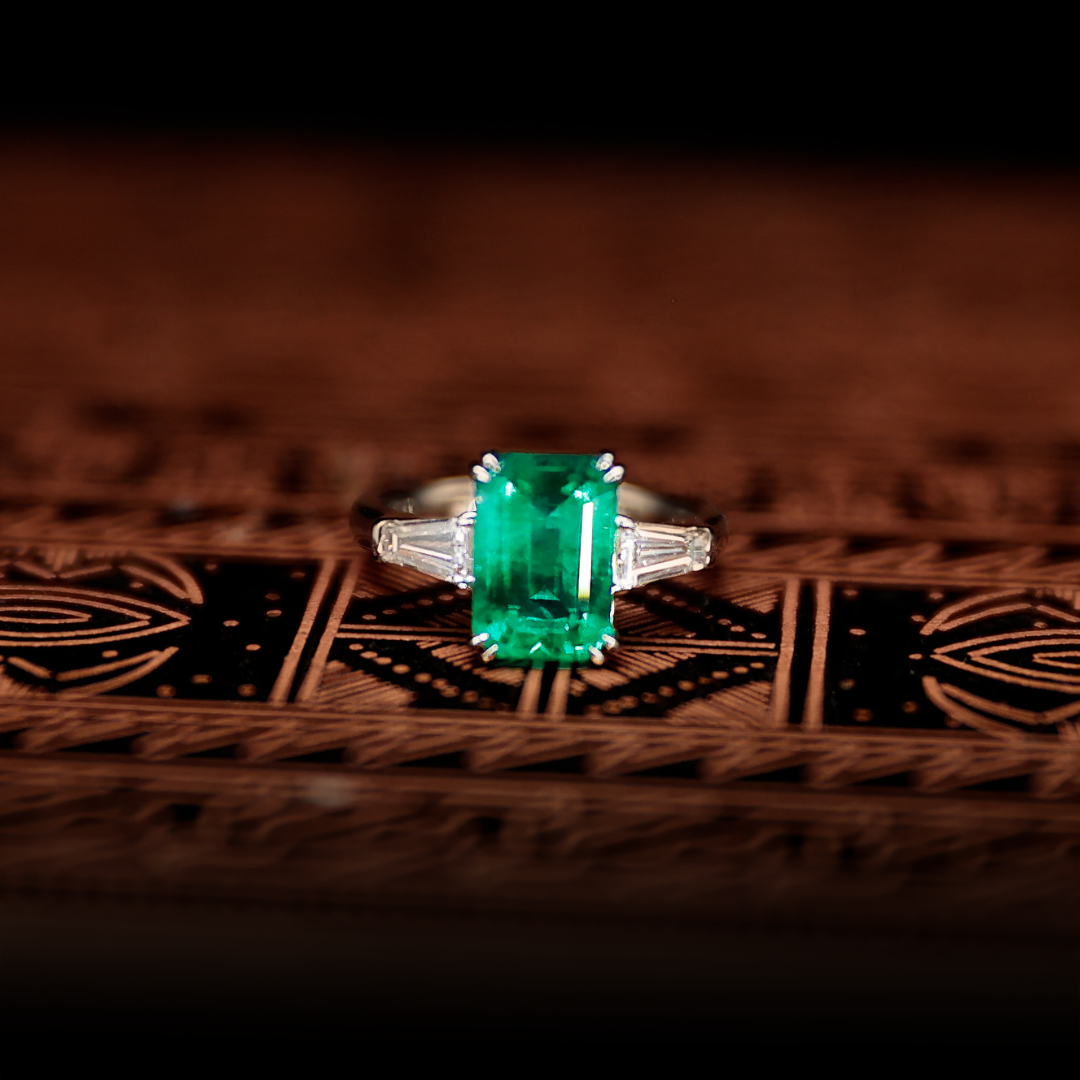 Classic Emerald and Diamond Ring
