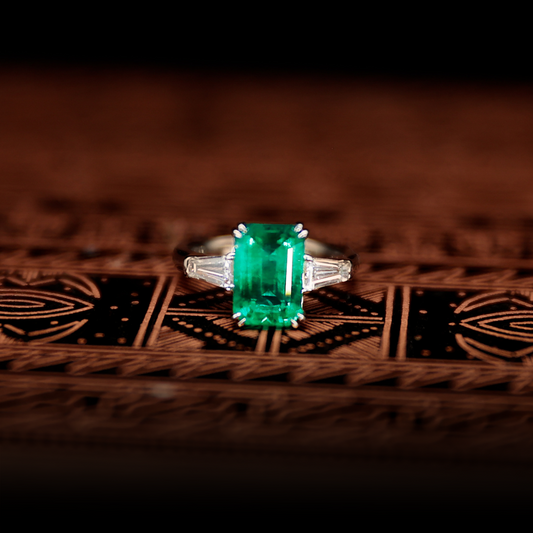 Classic Emerald and Diamond Ring