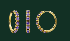 Tanzanite Halo Hoop Earrings