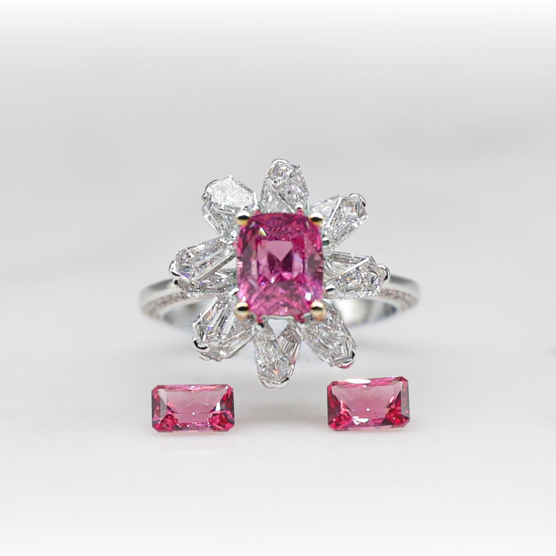 Pink Spinel & Diamond Ring