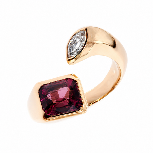Pink tourmaline Duet ring by Stefania’s Stones and MÉTIER
