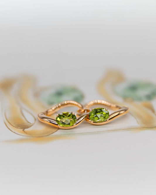 Peridot Arc Hoop Earrings by Stefania's Stones