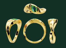 Tsavorite Garnet Wave Ring