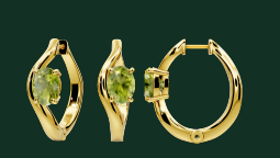 Peridot Arc Hoop Earrings